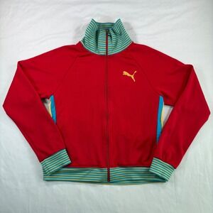 Puma Track Jacket Special Edition Retro Y2K Full Zip Womens M Red Colorblock